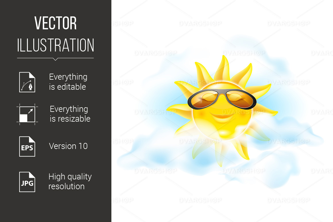Cartoon Sun - Vector Image