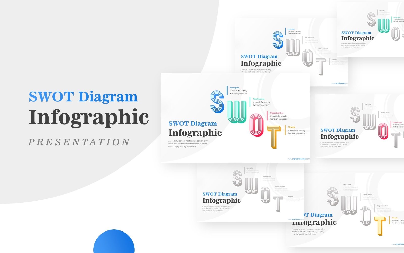 Colorful SWOT Diagram Infographic Presentation PowerPoint template