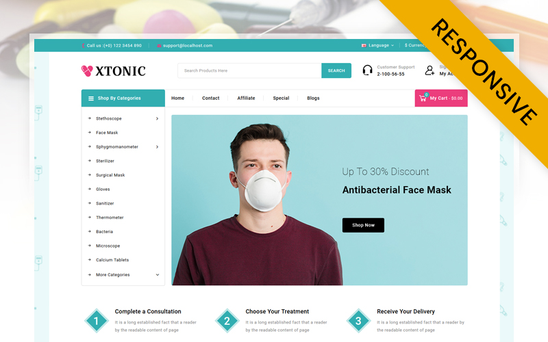Xtonic - Medical Store OpenCart Responsive Template