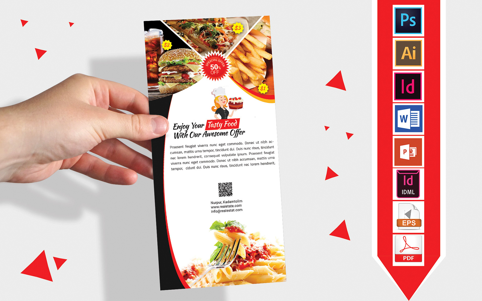 Rack Card | Restaurant DL Flyer Vol-01 - Corporate Identity Template