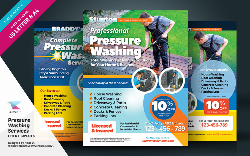 Pressure Washing Services Flyer - Corporate Identity Template