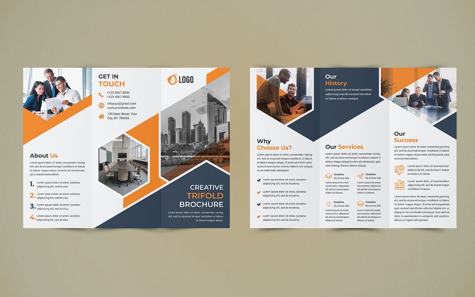 Business Trifold Brochure Design - Corporate Identity Template