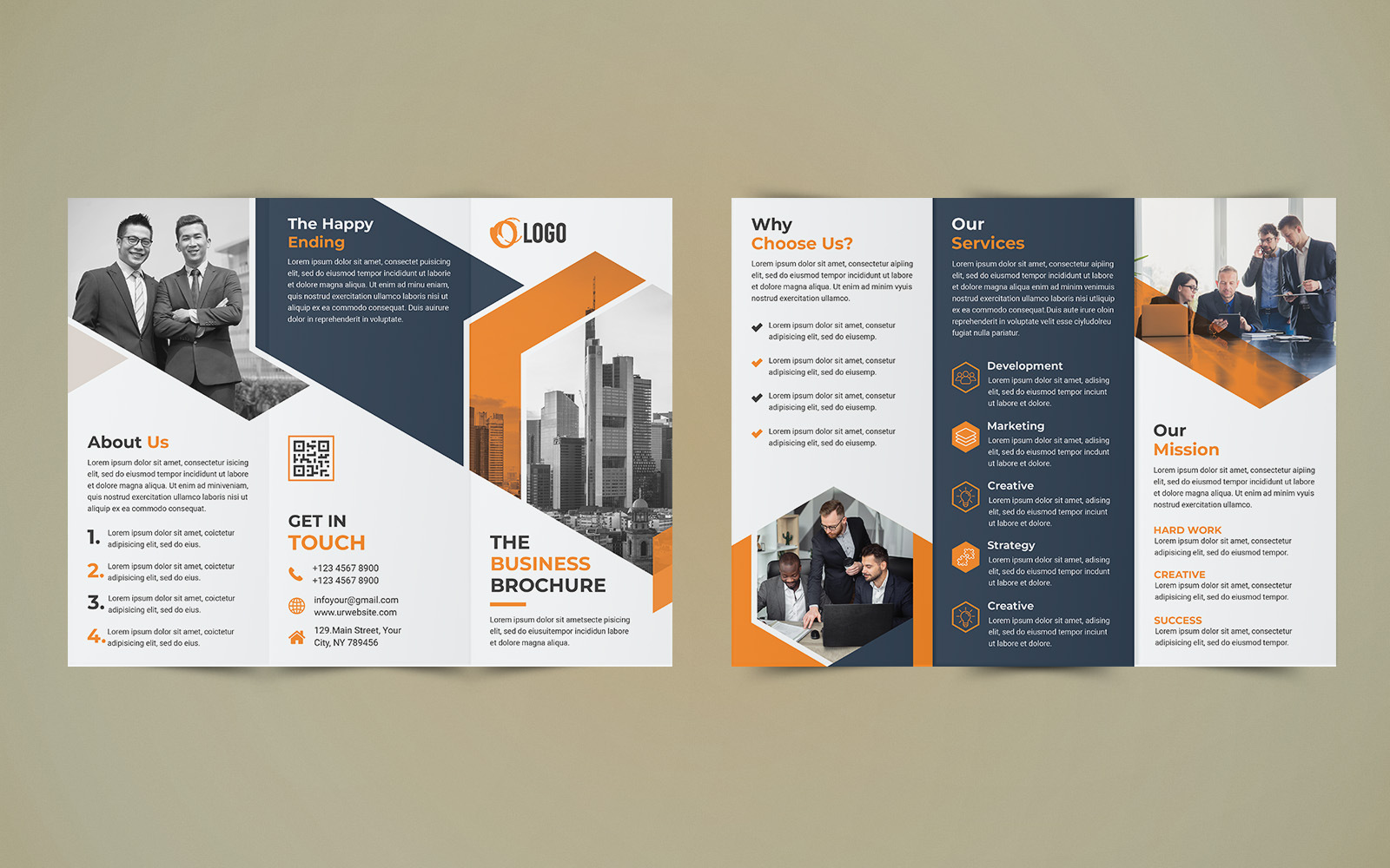 Business Trifold Brochure Design - Corporate Identity Template