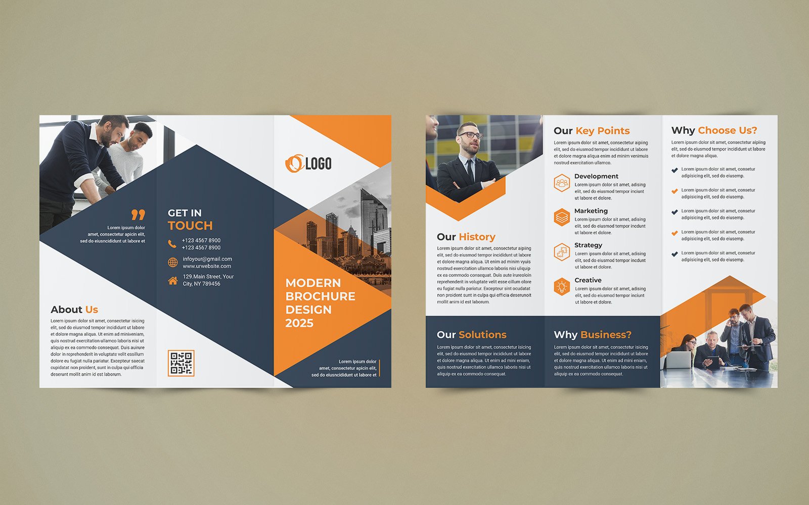 Business Trifold Brochure Design - Corporate Identity Template