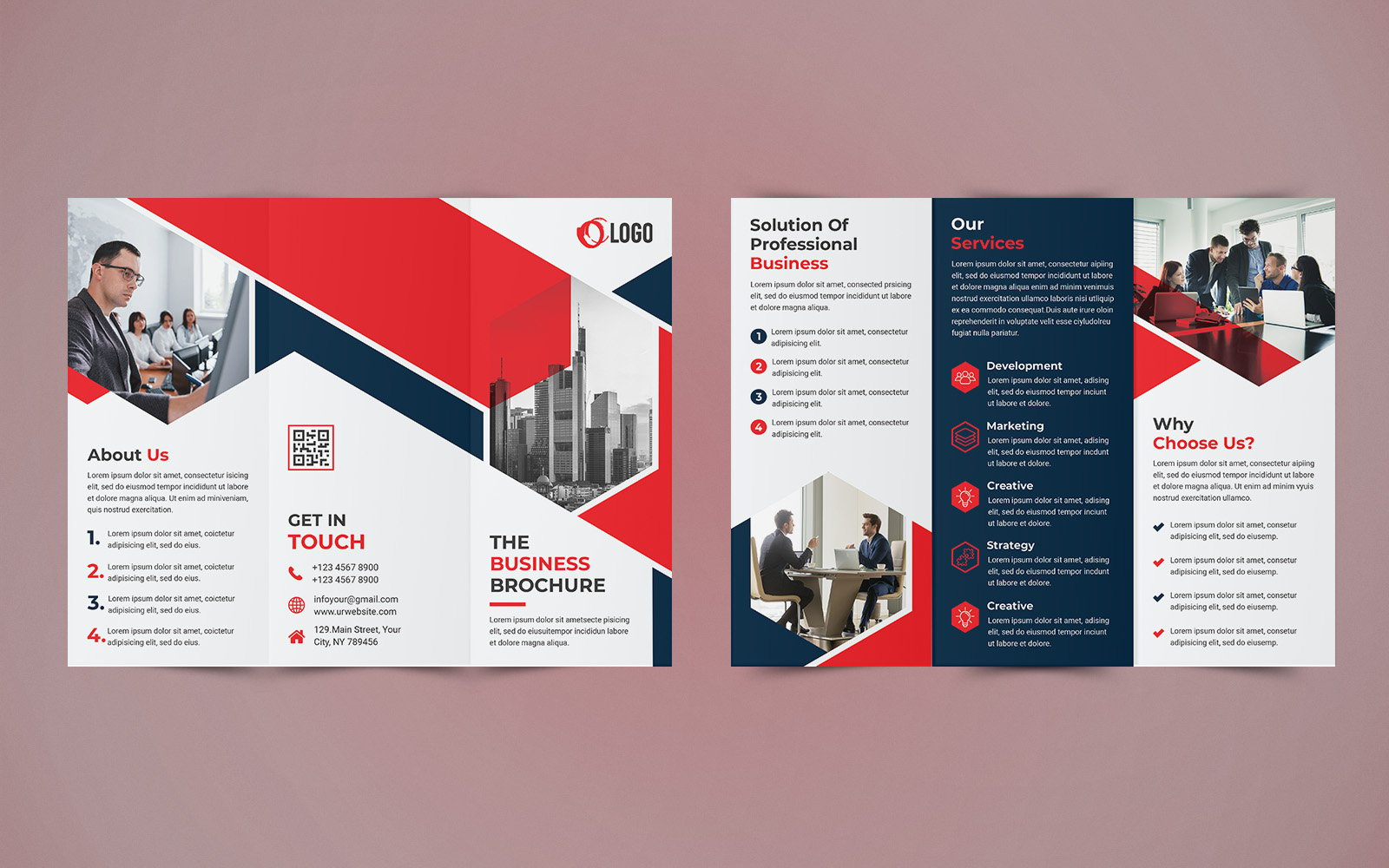 Business Trifold Brochure Design - Corporate Identity Template