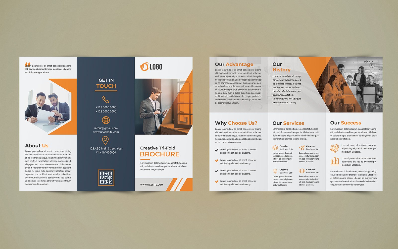 Business Trifold Brochure Design - Corporate Identity Template