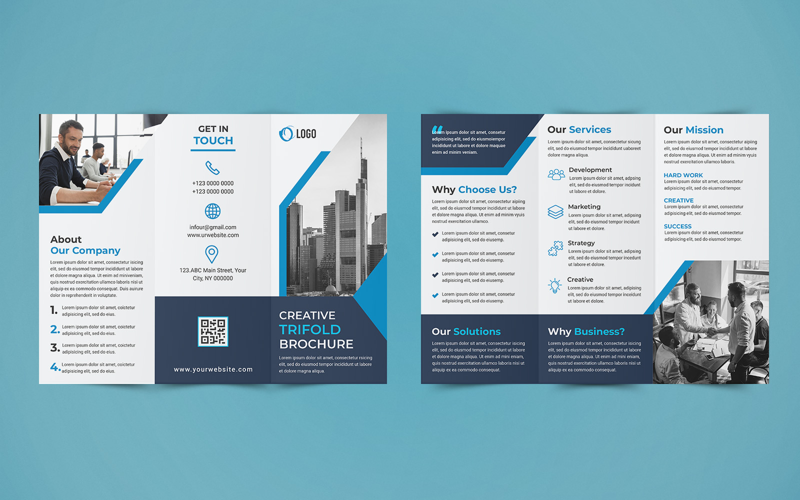 Business Trifold Brochure Design - Corporate Identity Template