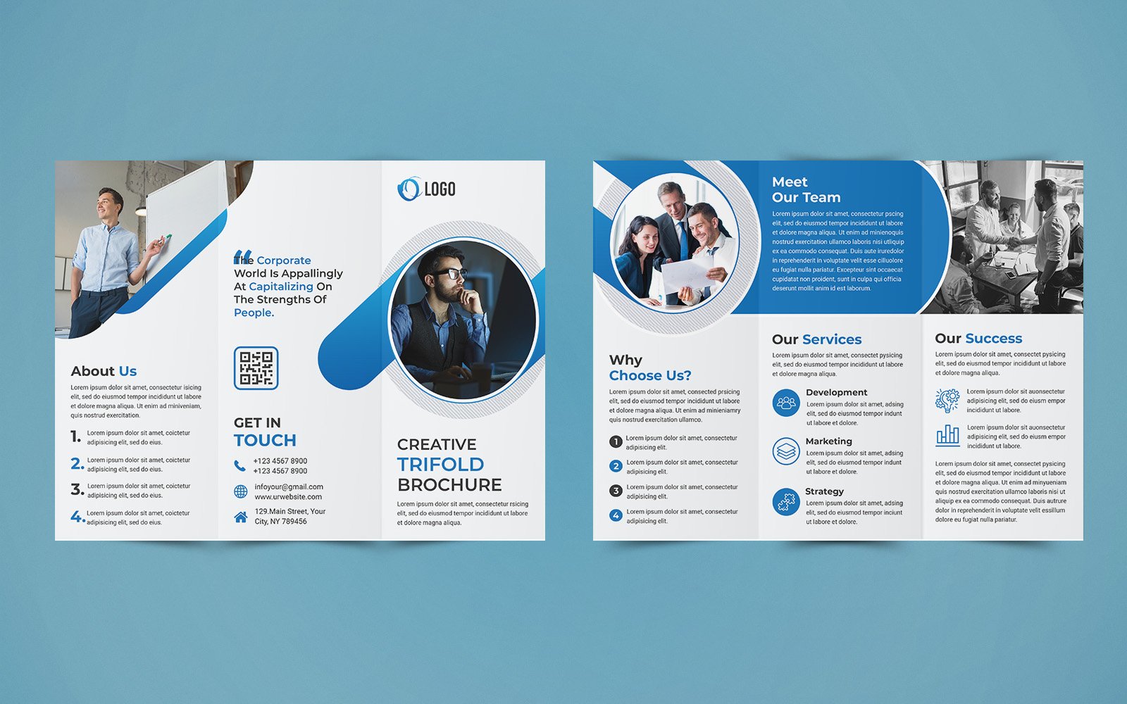 Business Trifold Brochure Design - Corporate Identity Template