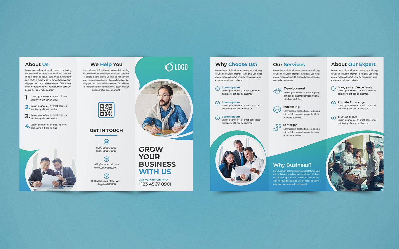 Business Trifold Brochure Design - Corporate Identity Template