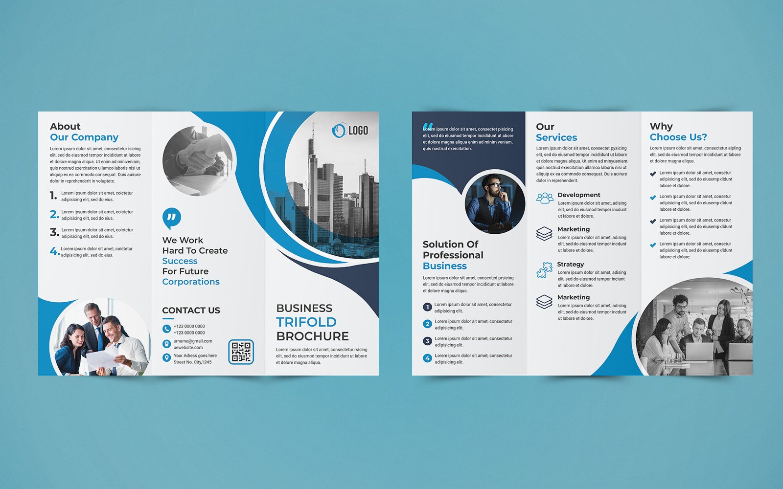 Business Trifold Brochure Design - Corporate Identity Template