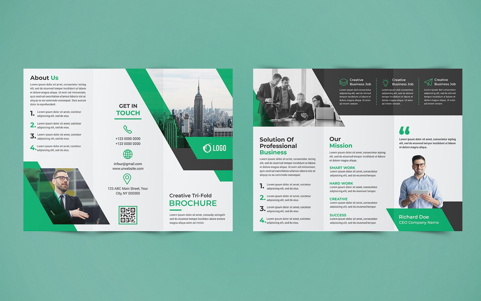 Business Trifold Brochure Design - Corporate Identity Template