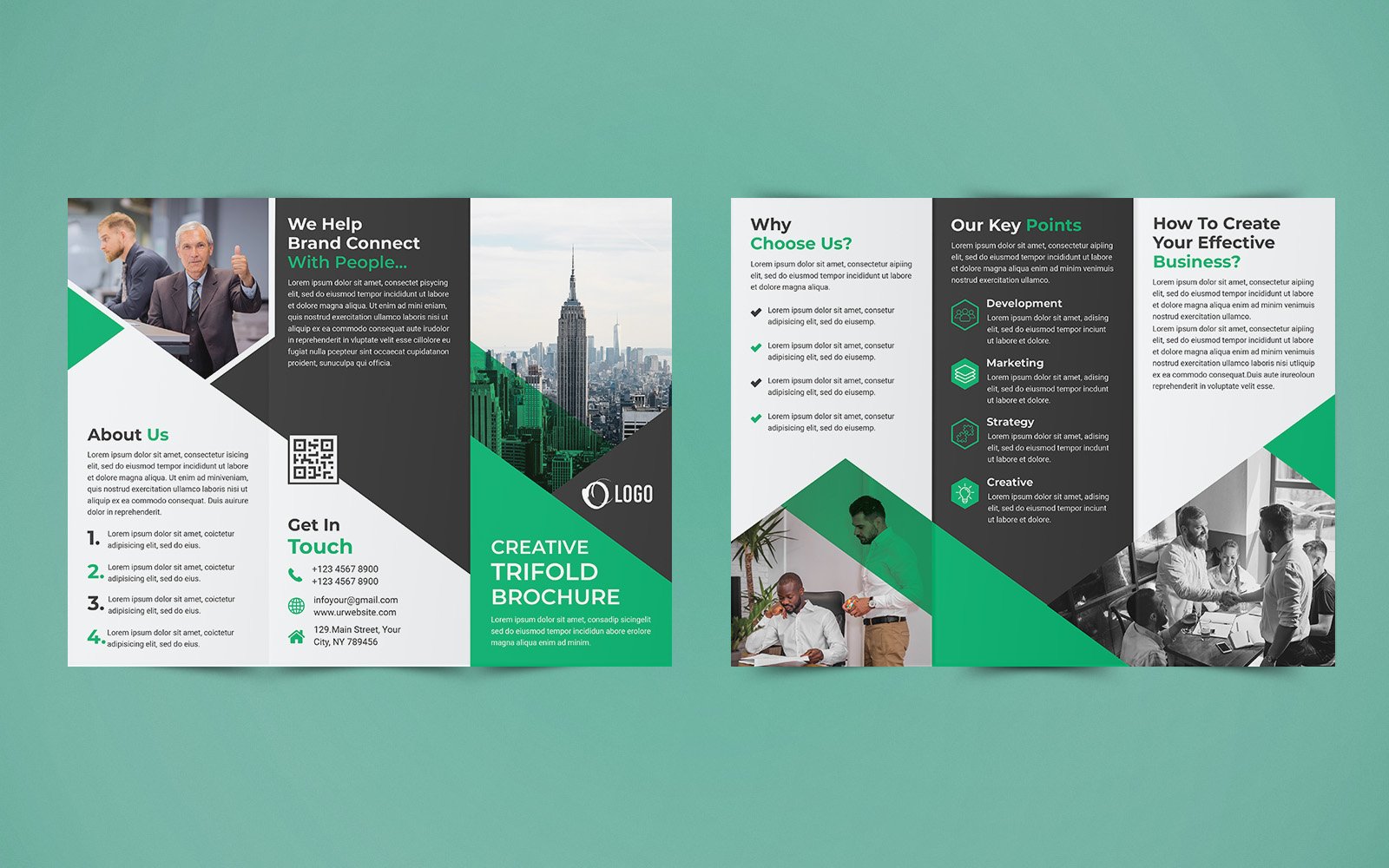 Business Trifold Brochure Design - Corporate Identity Template