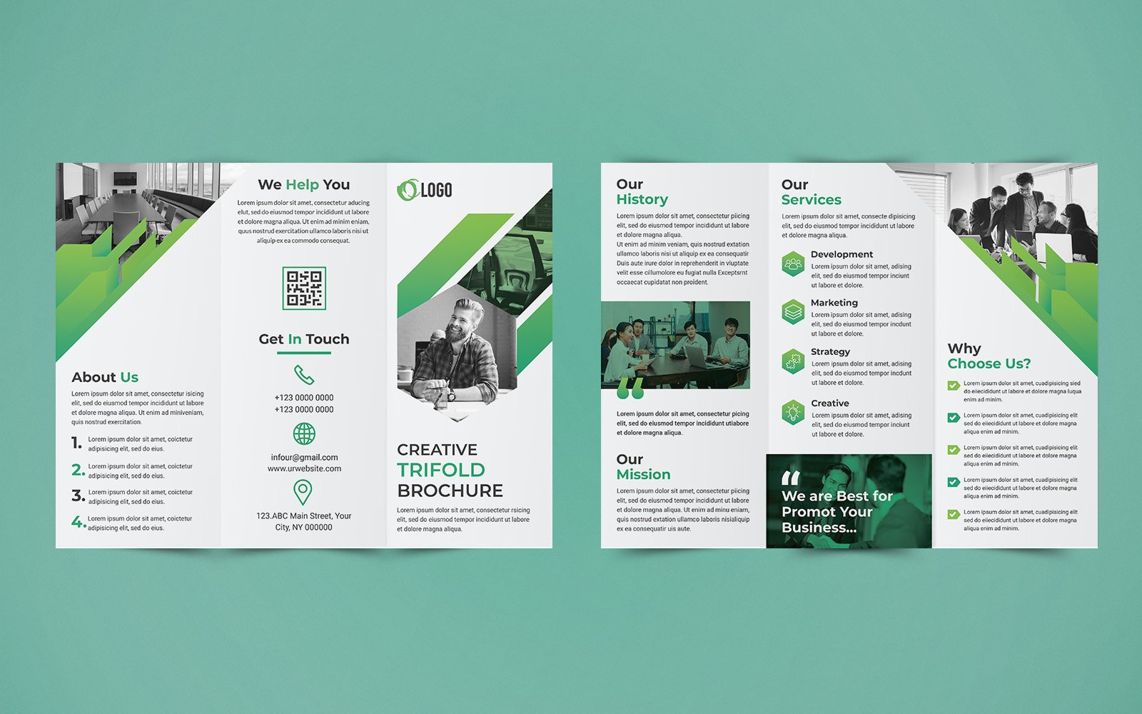 Business Trifold Brochure Design - Corporate Identity Template