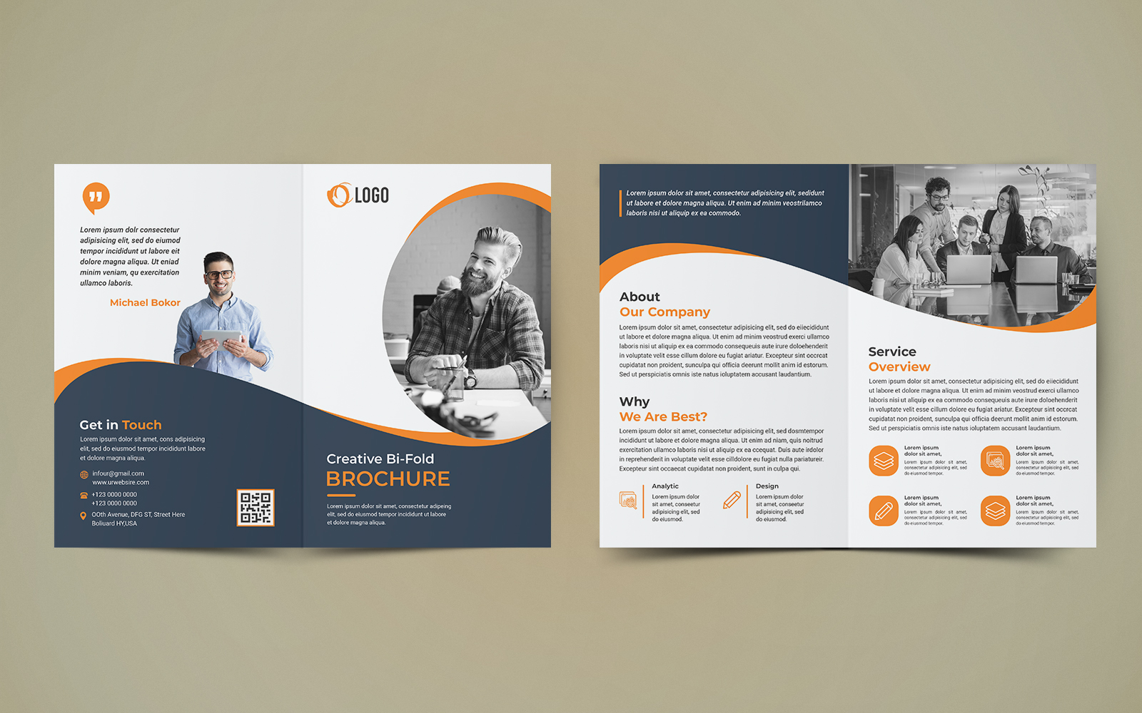 Business Bifold Brochure Design - Corporate Identity Template