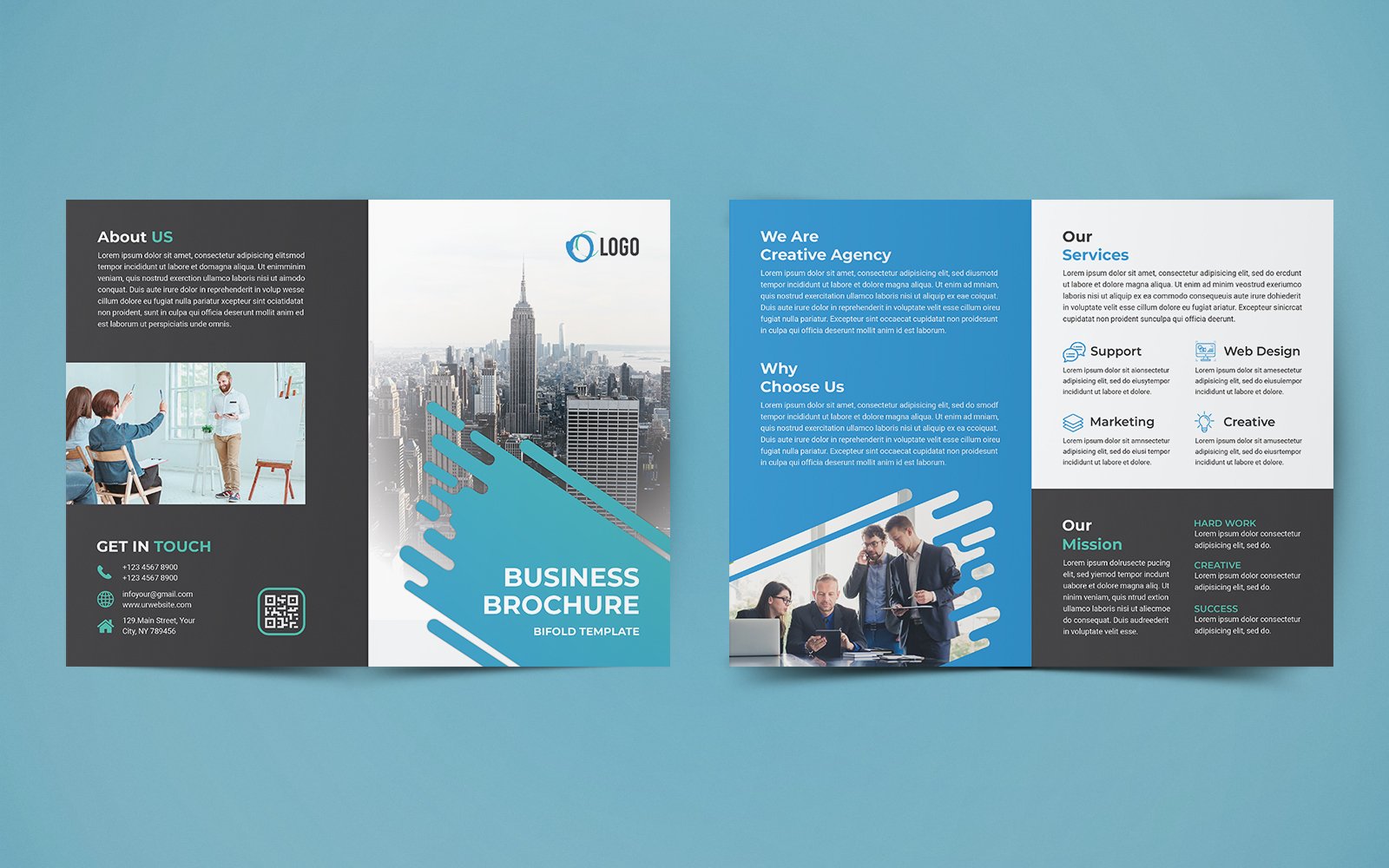 Business Bifold Brochure Design - Corporate Identity Template