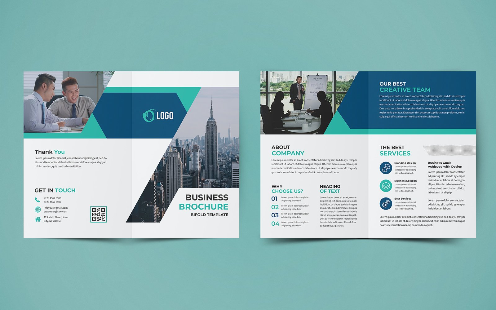 Business Bifold Brochure Design - Corporate Identity Template