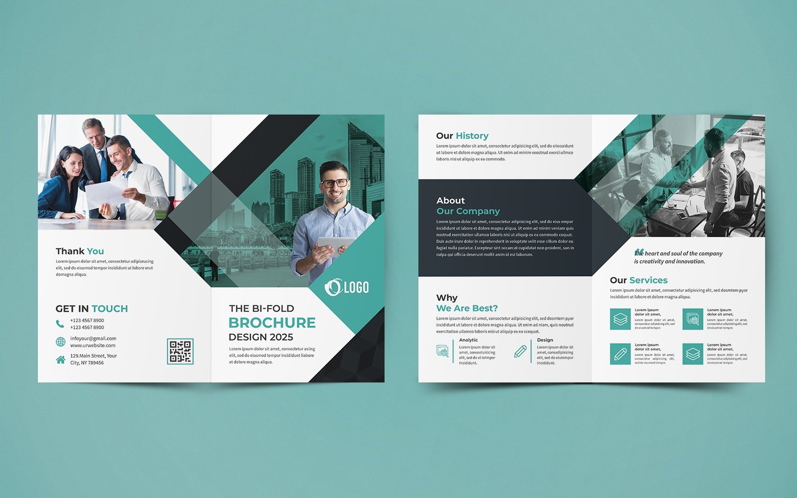 Business Bifold Brochure Design - Corporate Identity Template