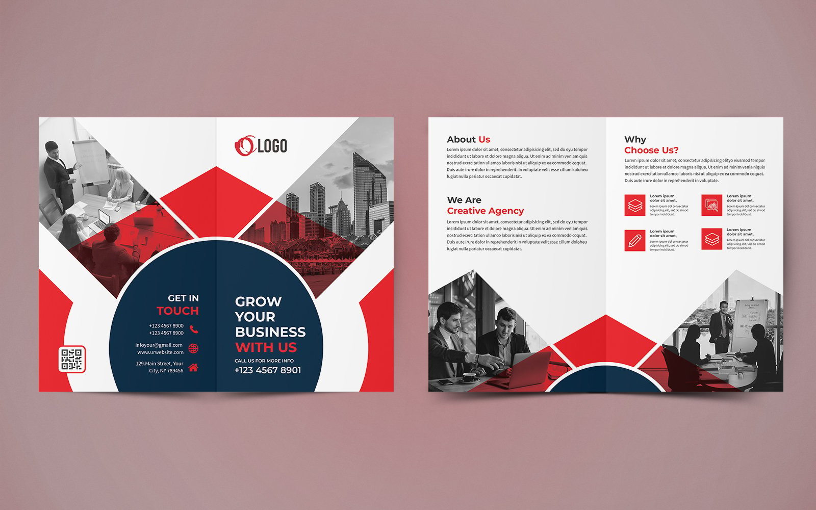 Business Bifold Brochure Design - Corporate Identity Template