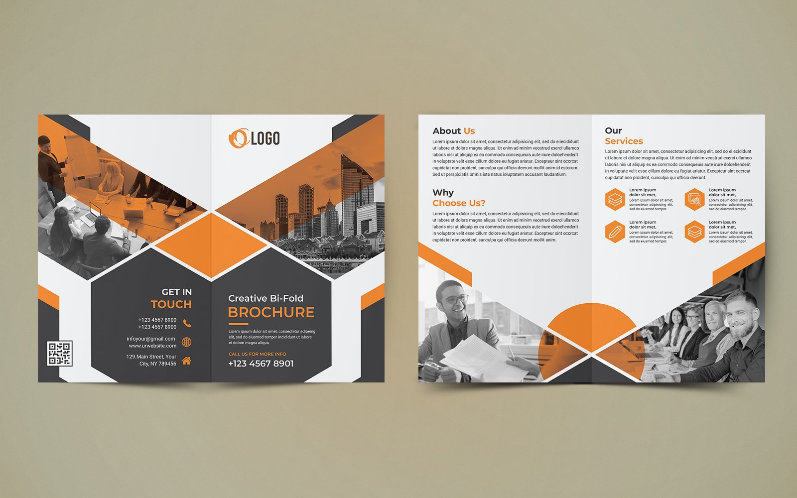 Business Bifold Brochure Design - Corporate Identity Template