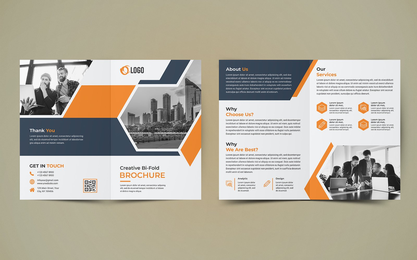 Business Bifold Brochure Design - Corporate Identity Template