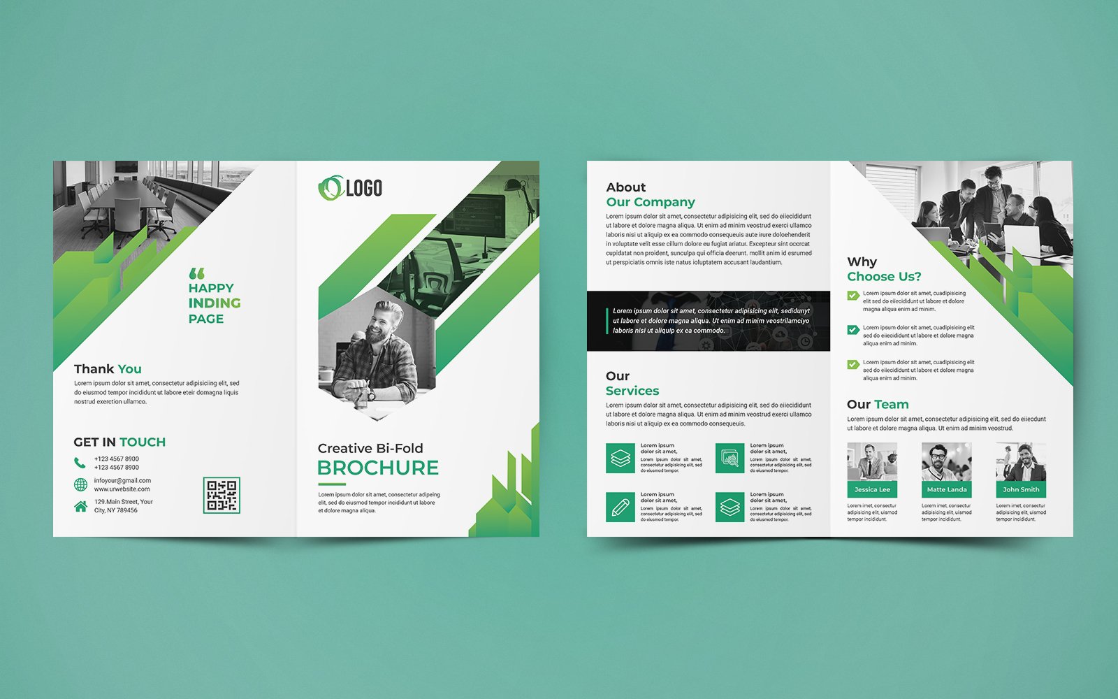 Business Bifold Brochure Design - Corporate Identity Template