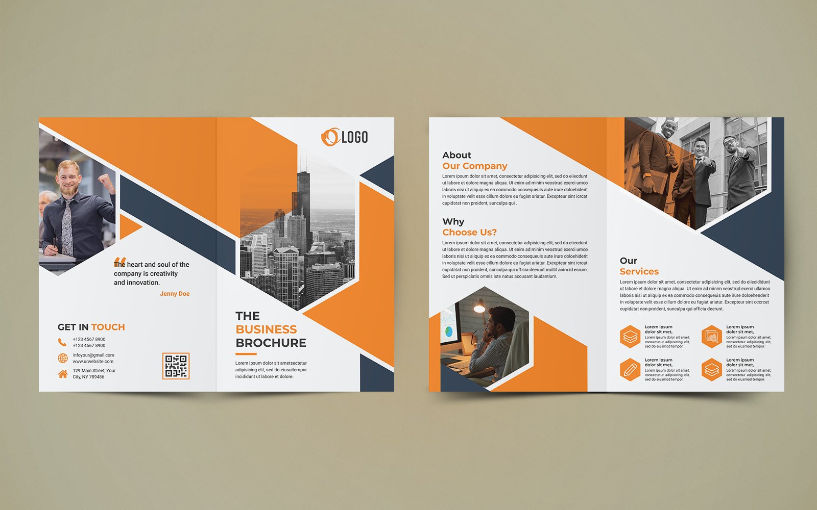 Business Bifold Brochure Design - Corporate Identity Template