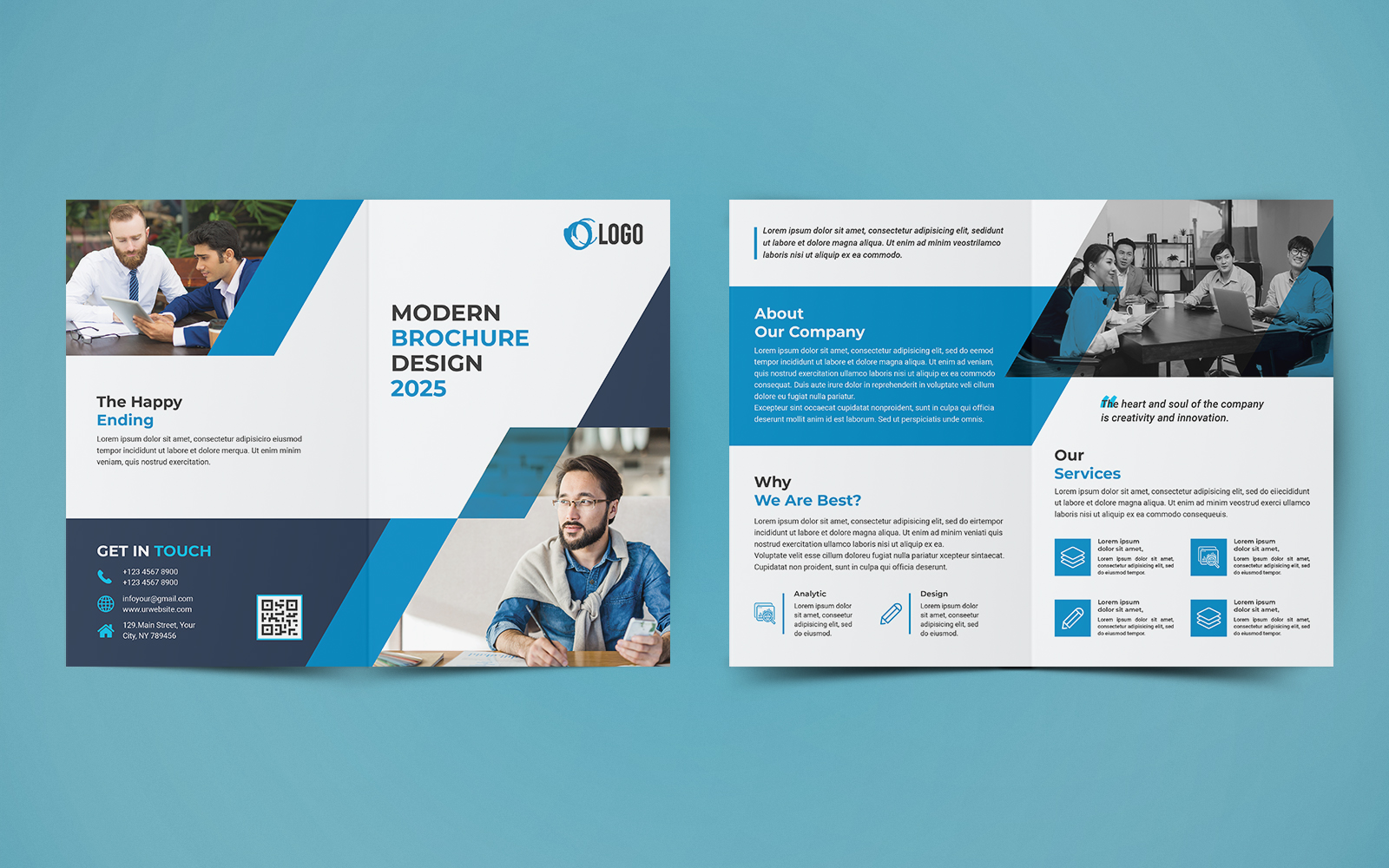 Business Bifold Brochure Design - Corporate Identity Template