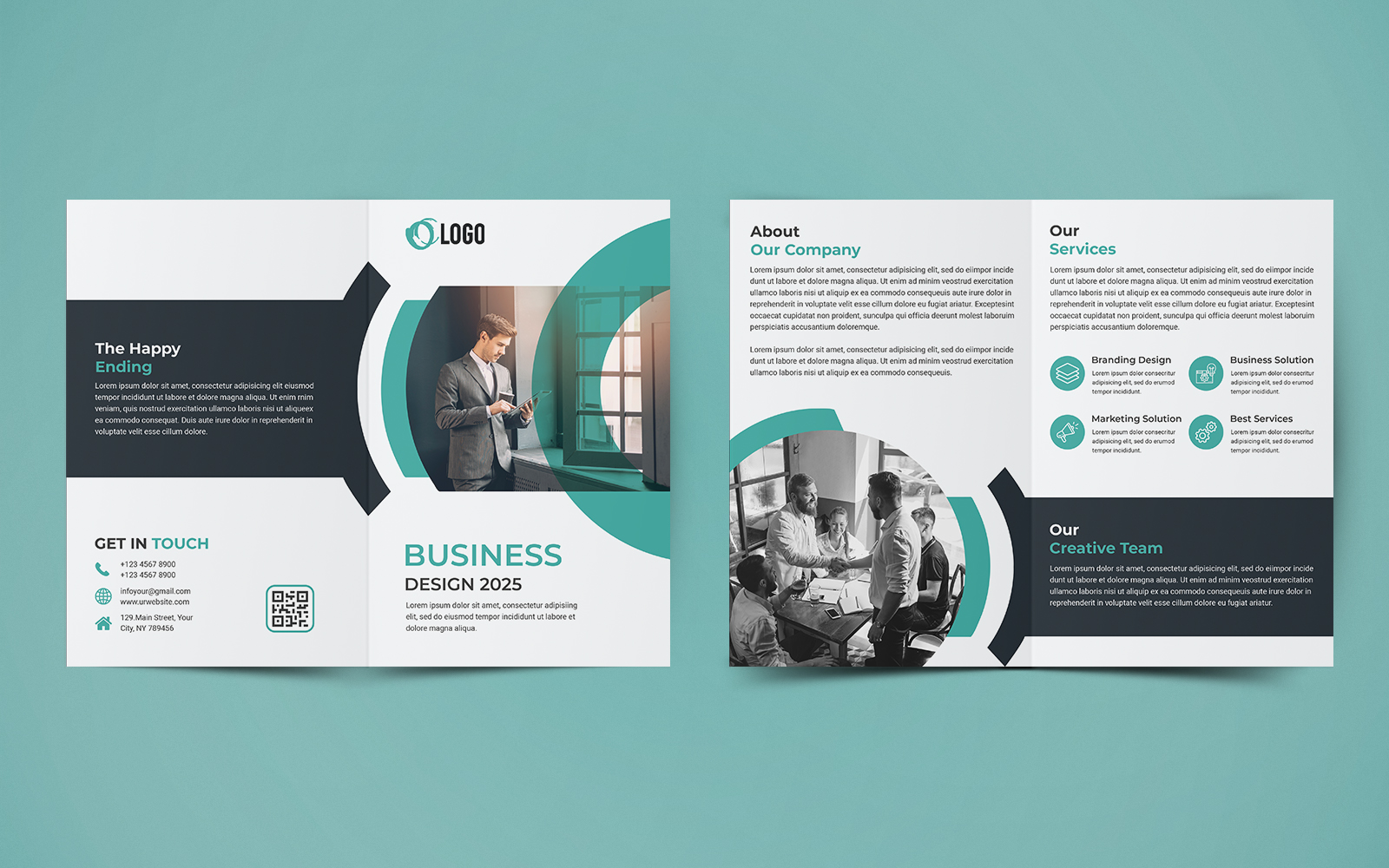 Business Bifold Brochure Design - Corporate Identity Template