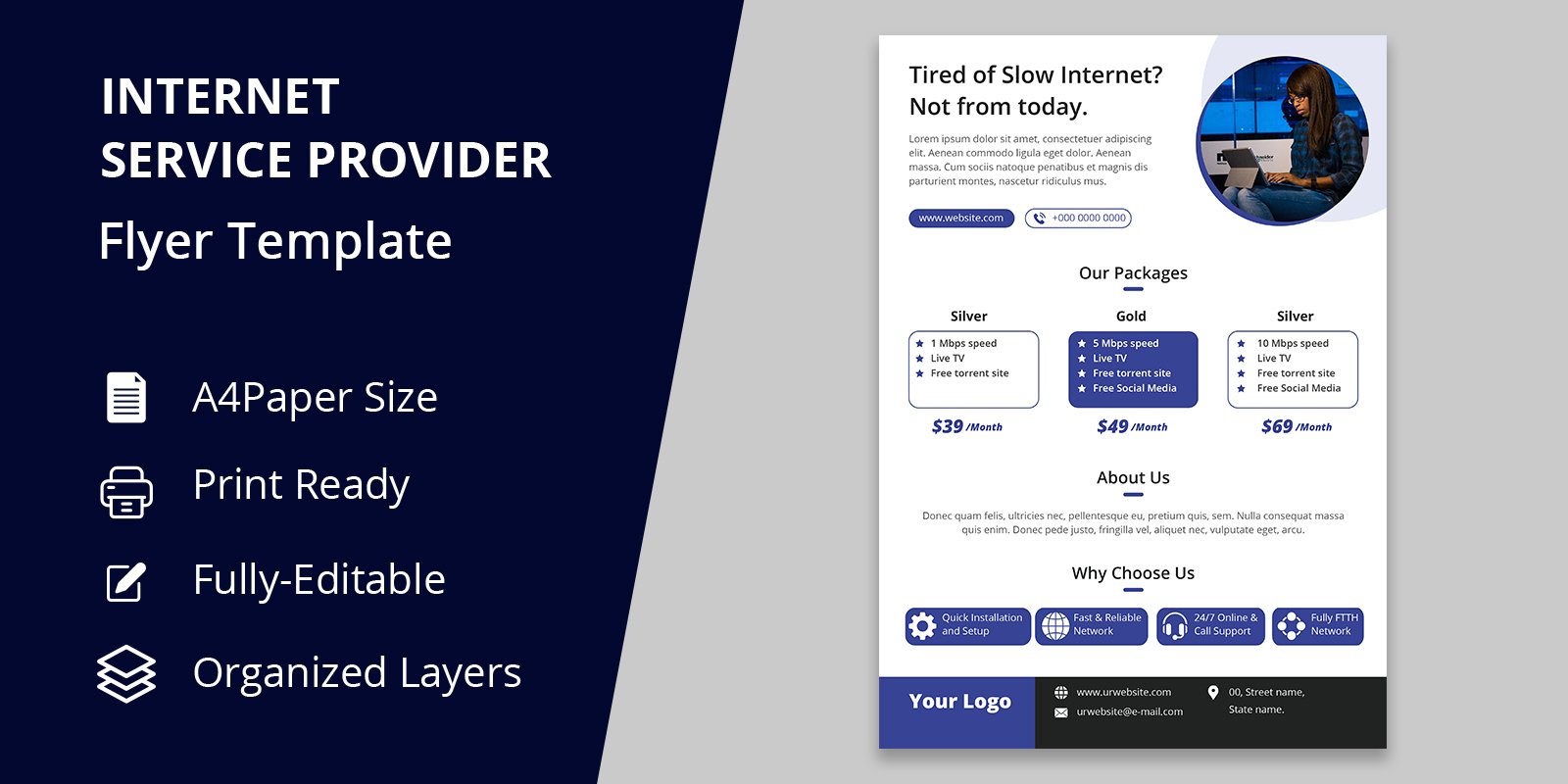 Internet Service Provider-Flyer - Corporate Identity Template