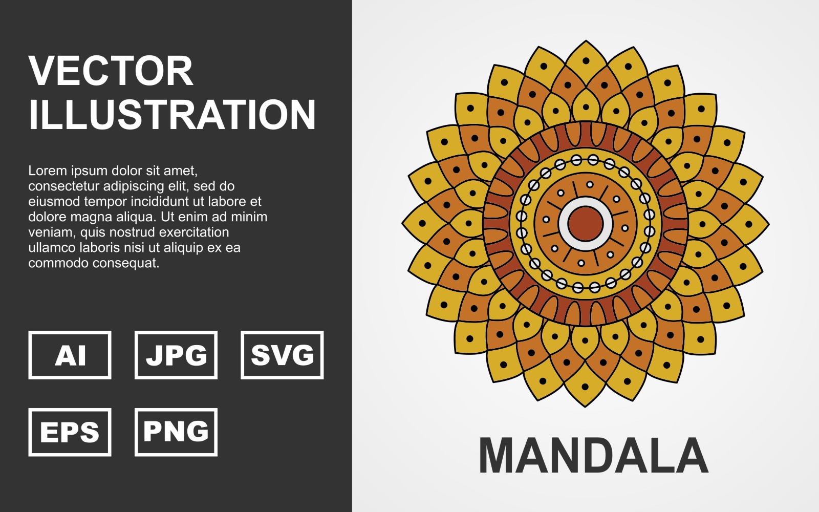 Colorful Vector Mandala Design - Illustration