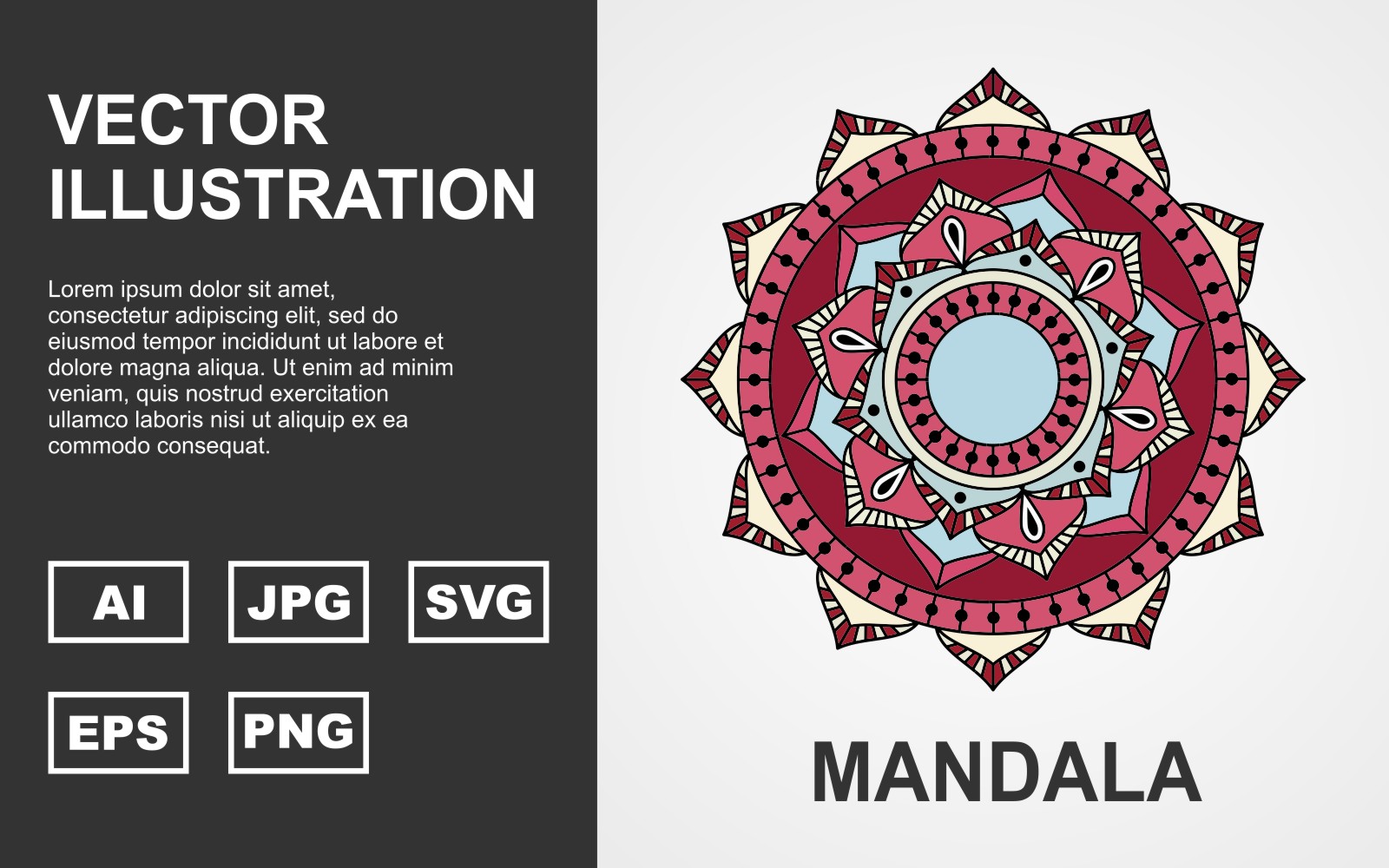 Colorful Vector Mandala Design - Illustration