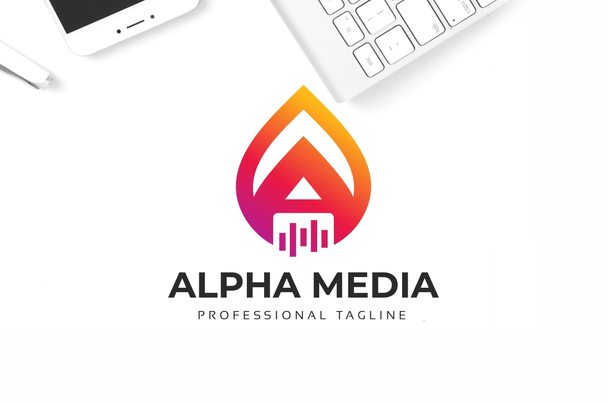 Alpha Media A Letter Logo Template