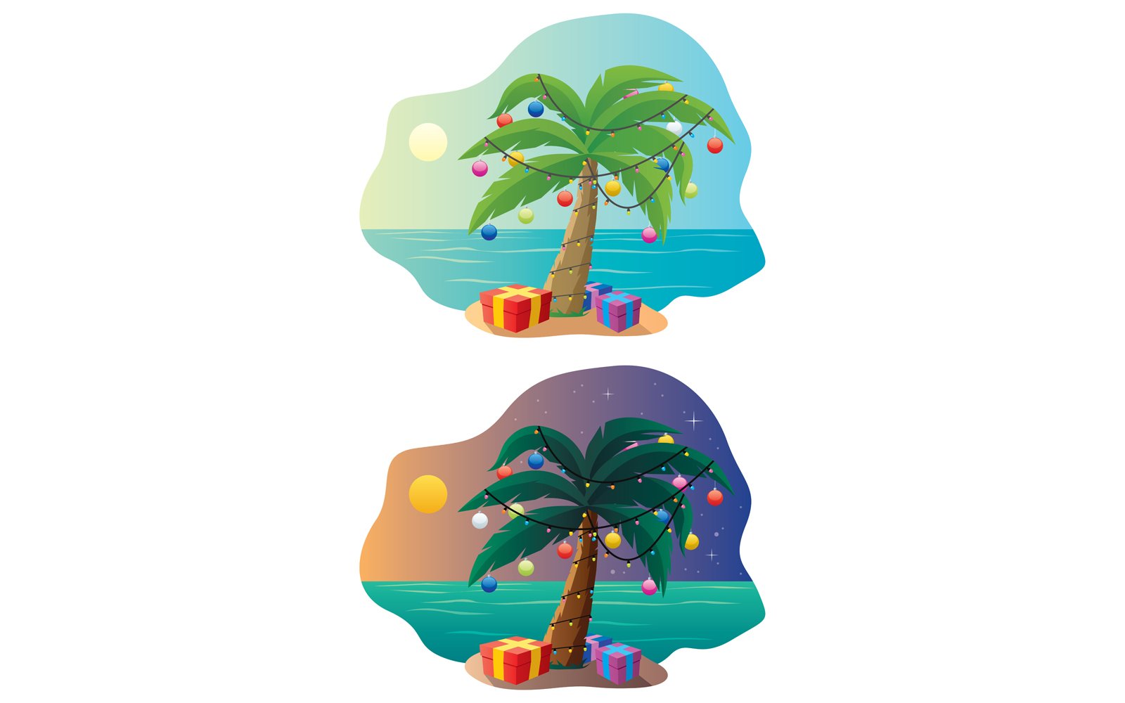 Tropical Christmas Tree - Illustration