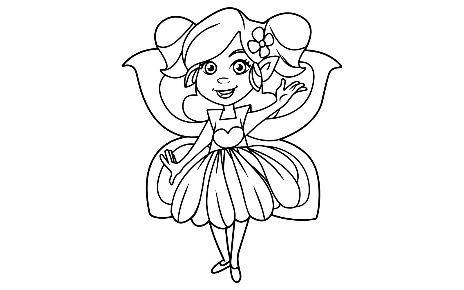 Little Fairy Line Art - Illustration