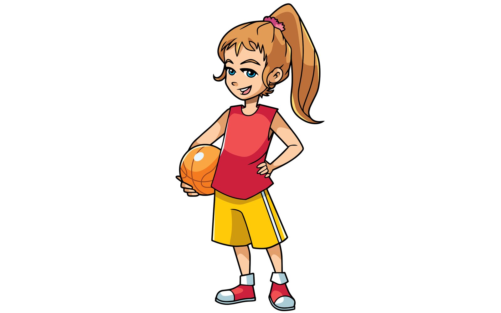 Basketball Girl On White - Illustration