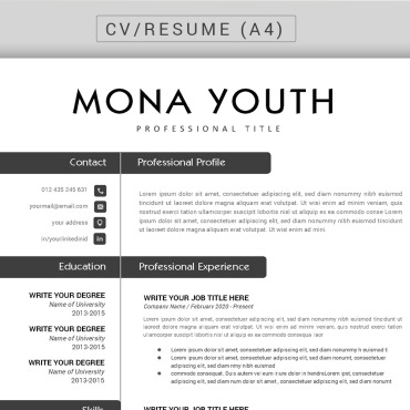 Black Resume Resume Templates 124492