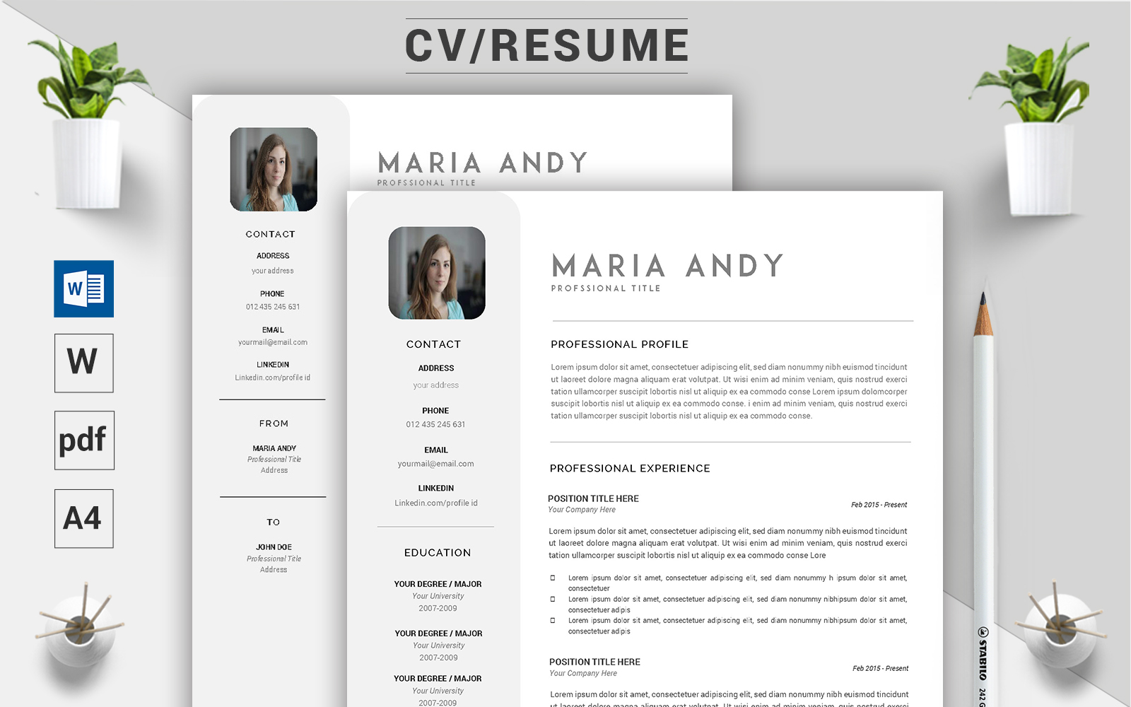 Maria Andy - CV Resume Template