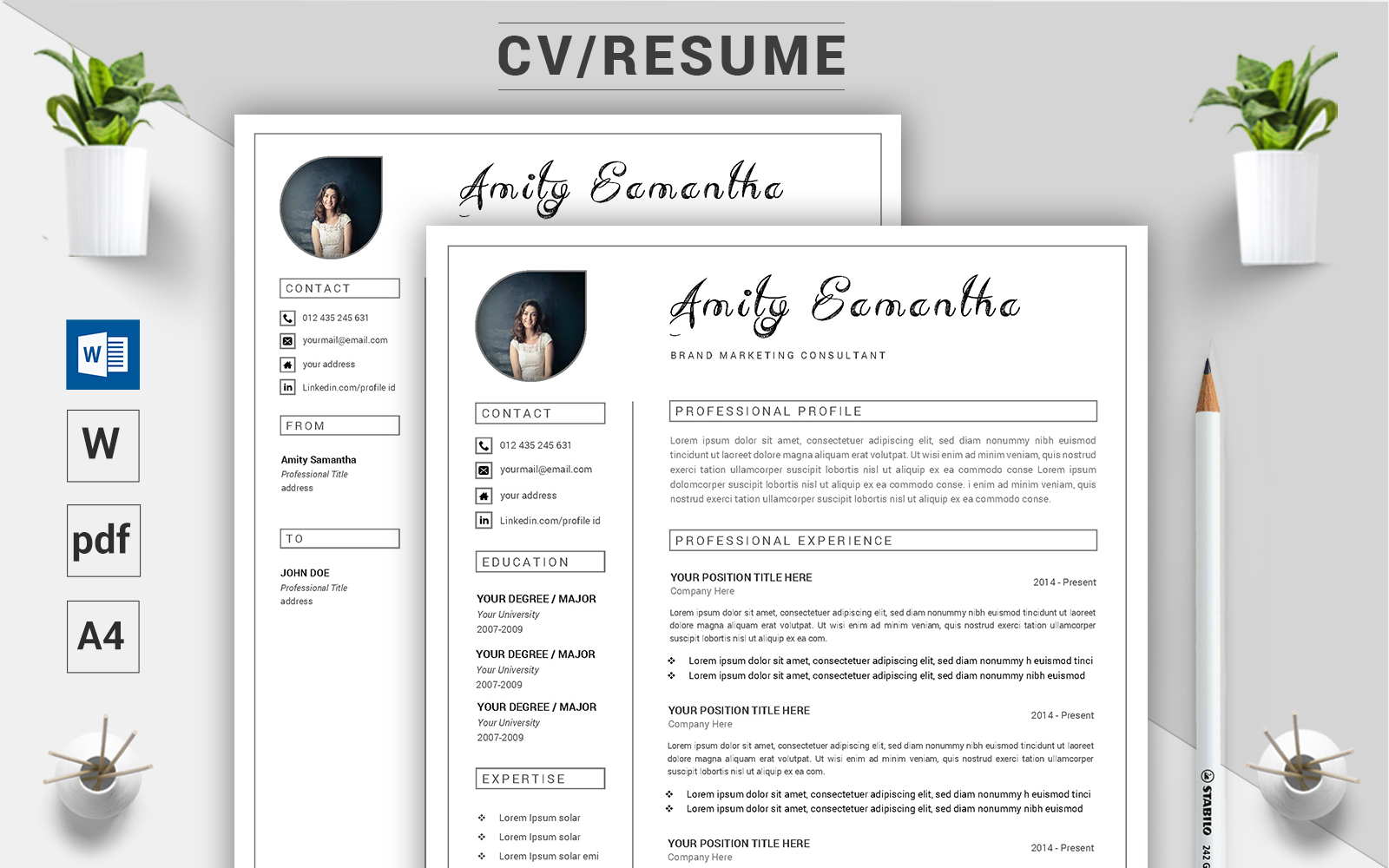 Amity Samantha - CV Resume Template