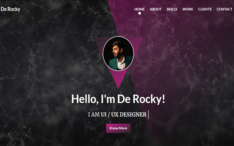 De Rocky - Personal Portfolio Landing Page Template