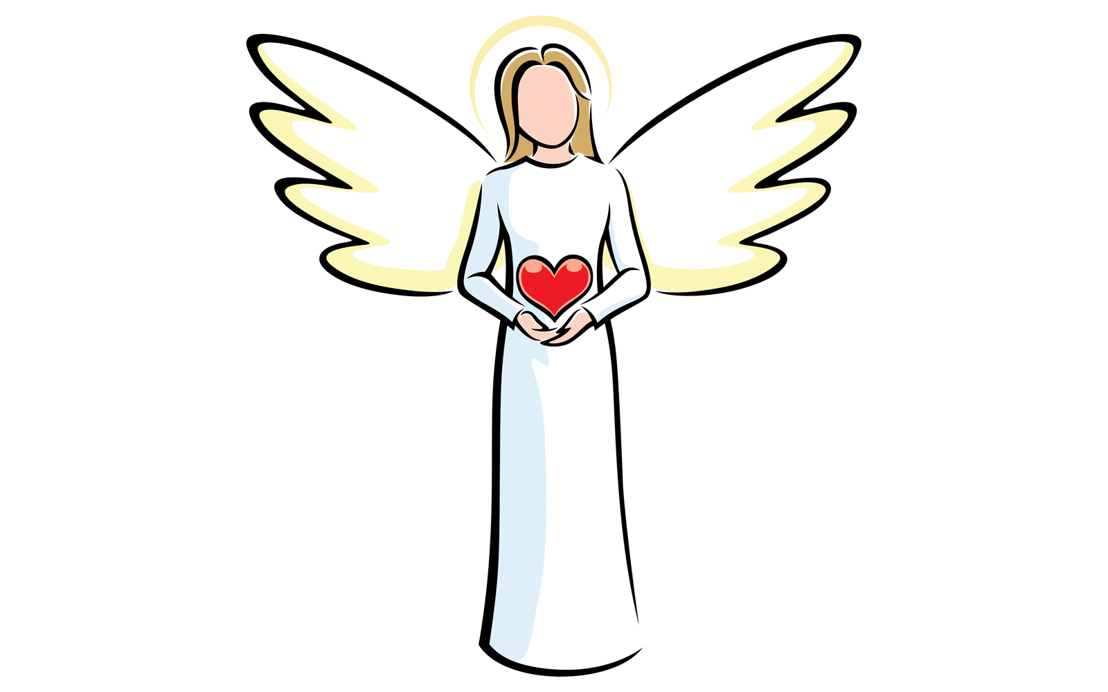 Angel Holding Heart - Illustration