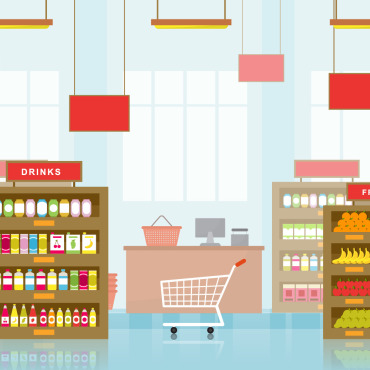 Grocery Shelf Illustrations Templates 124762