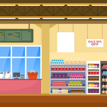 Grocery Shelf Illustrations Templates 124763