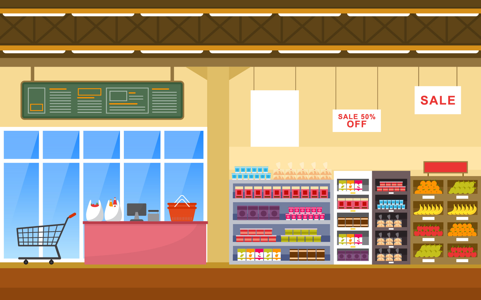 Store Retail Interior - Illustration