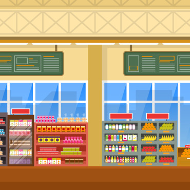 Grocery Shelf Illustrations Templates 124782