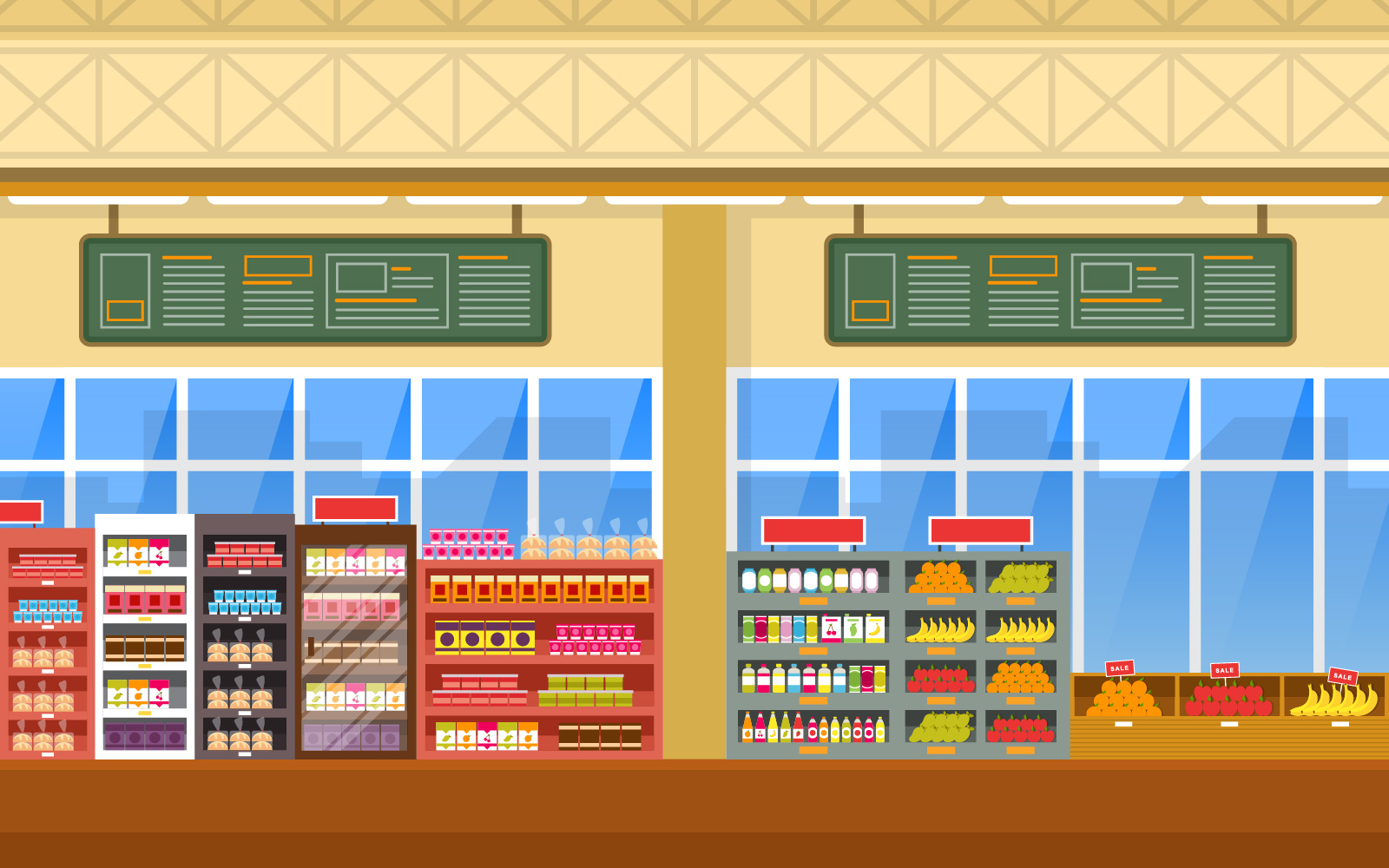 Store Modern Interior - Illustration