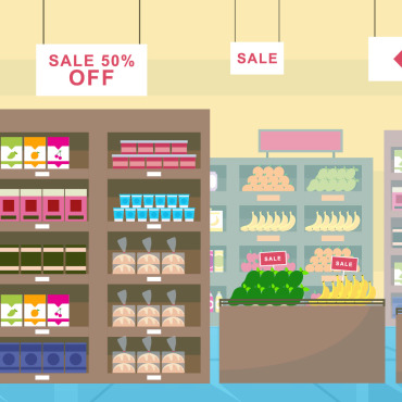 Grocery Shelf Illustrations Templates 124800