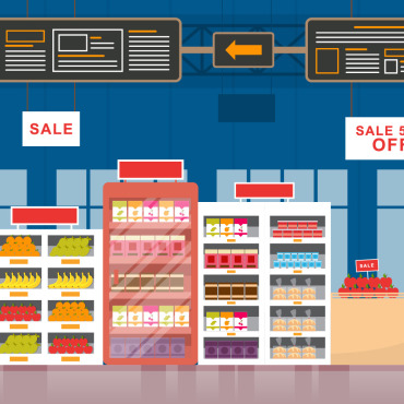 Grocery Shelf Illustrations Templates 124815