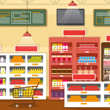 Grocery Shelf Illustrations Templates 124816