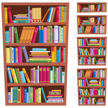 Bookcase Library Illustrations Templates 124823