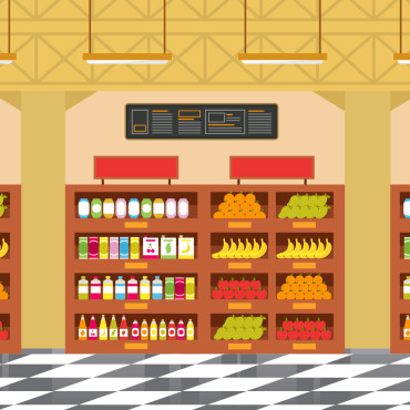 Grocery Shelf Illustrations Templates 124829